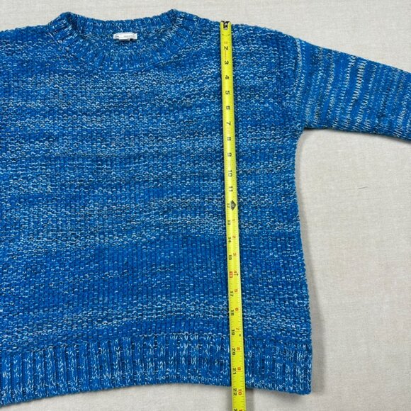 Gap Chunky Knit Pullover Sweater Womens S Preppy Fisherman Thick Marled Blue - Picture 9 of 13